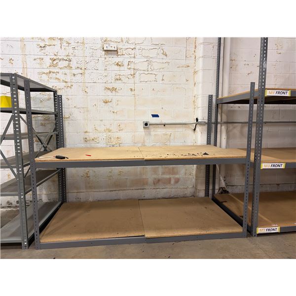 L2 - Uline Heavy Duty Steel Racking - 13 Shelves Total w/ Particle Boards - 96x48x120" / Section
