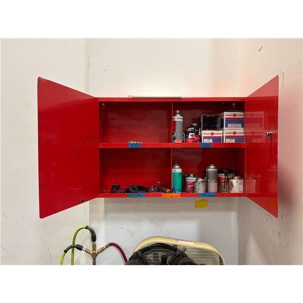 L2 - Wurth Steel Cabinet w/ Contents Including Tire Changing/Balancing Materials - 34x8.5x22.5"