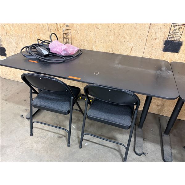 L2 - Adjustable Height Table & x2 Folding Chairs - 63x31.5" Top
