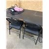 Image 2 : L2 - Adjustable Height Table & x2 Folding Chairs - 63x31.5" Top