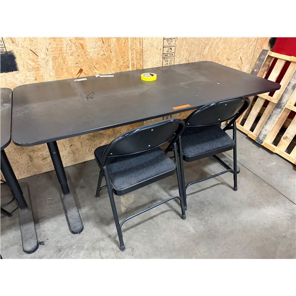 L2 - Adjustable Height Table & x2 Folding Chairs - 63x31.5" Top