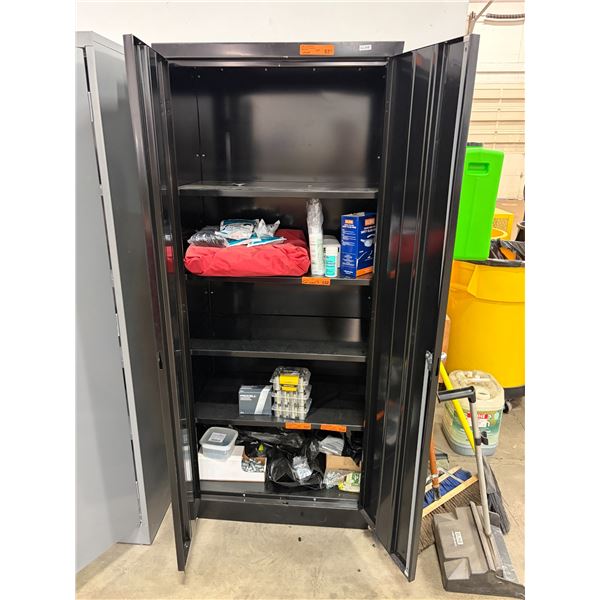 L2 - Uline Metal Storage Cabinet - 30x18x72" - w/ Key (Black)