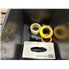 Image 2 : L2 - x2 Atlas BX 12v Batteries (Not Tested) & Bin w/ Tape & Disposable Gloves