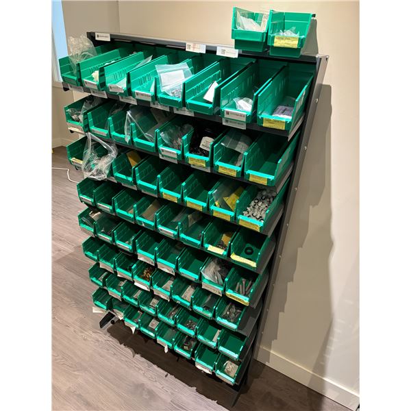 L2 - Plastic Bin Organizer Rack w/ Plastic Bins & Misc. Hardware