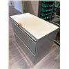 Image 1 : L2 - 2 Drawer Metal Filing Cabinet w/ Key + Contents