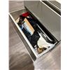 Image 3 : L2 - 2 Drawer Metal Filing Cabinet w/ Key + Contents