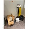 Image 2 : L2 - Group - Misc. Office Items Including Fan, Wire Basket Organizers, Sign, Etc.
