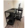 Image 1 : L2 - 3pc - Adjustable Height Rolling Computer Dollies (x1 w/ Monitor)