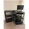 Image 2 : L2 - 3pc - Adjustable Height Rolling Computer Dollies (x1 w/ Monitor)