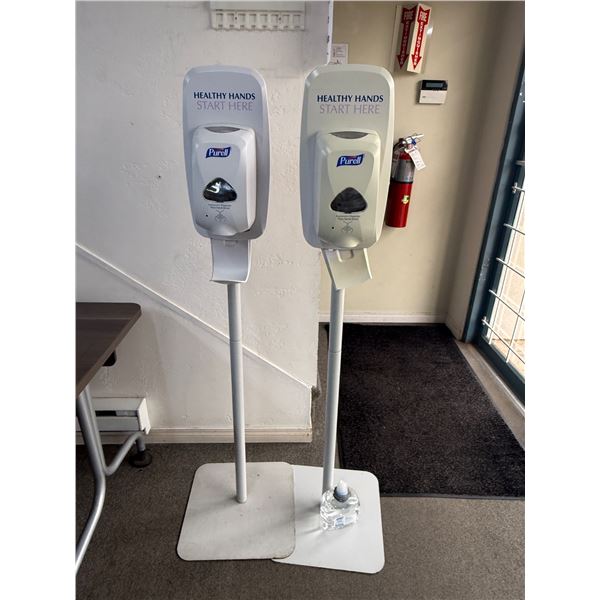 L1 - 2-Pcs Purell Hand Sanitizer Floor Stands, 1-Bottle Refill, and Plastic Divider