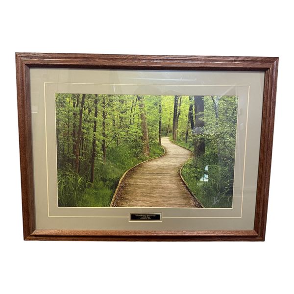 L1 - Drake Fleege Signed Lithograph "Meandering Boardwalk", H25" x W32" Framed