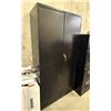 Image 1 : L1 - Black Metal Double-Door Storage Cabinet, H72" x W36"