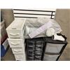 Image 2 : L1 - Mixed Office Organization Lot: Metal Shelving, Plastic Drawers, and Whiteboard