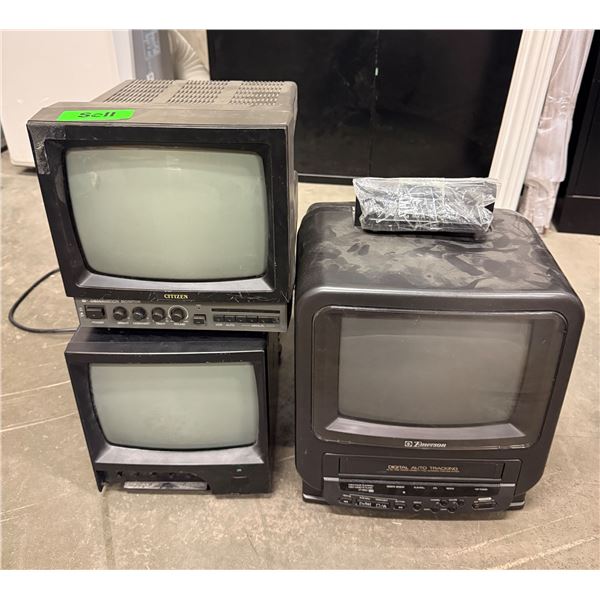 L1 - 3-Pcs Retro TVs - Emerson and 2-Pcs Citizen - As Is