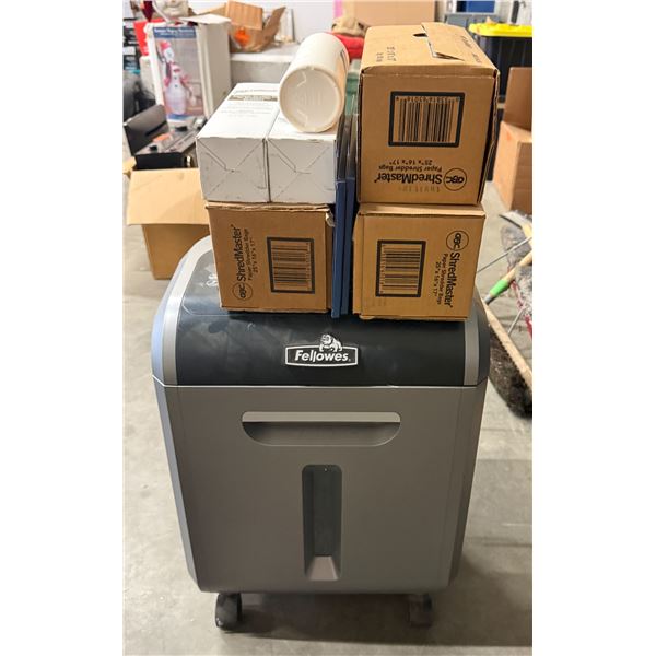 L1 - Fellowers Paper Shredder (9PS-79Ci) with 3 Boxes Shredder Bags, 2 Lubrication Sheets, and 3-Pcs