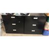 Image 1 : L1 - Pair of Black 3-Drawer Metal Filing Cabinets , H40.5" x W36" x D18" Each