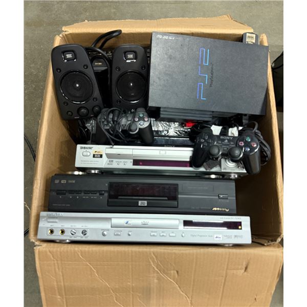 L1 - Mixed Entertainment Lot - Sony PlayStation 2 Console, DVD Players, Logitech Speakers, and More