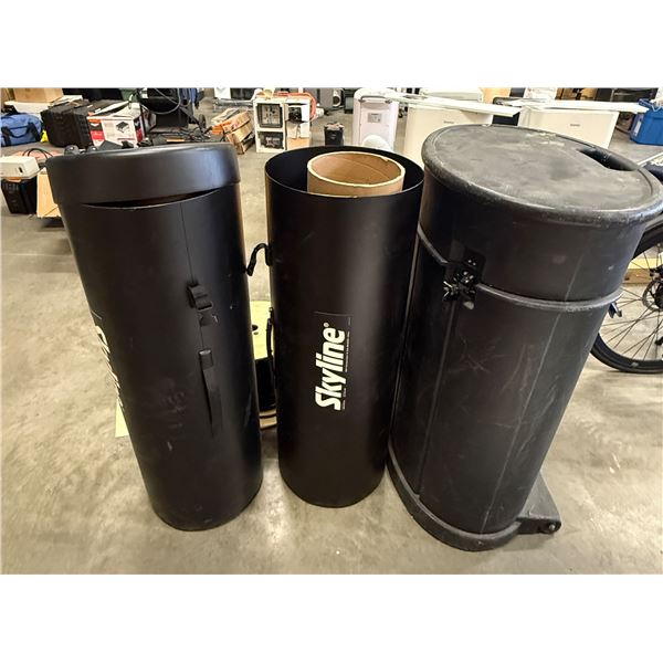 L1 - Trade Show Display Components Includes 2 Skyline Displays and 1-Tube with Metal Frame, Roll of