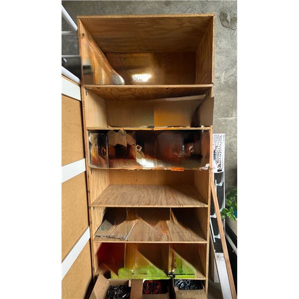 L1 - Custom Made New Bee Hive (32x16x26") and Multi-Shelf Wooden Storage Cabinet (H95" x W40")