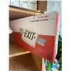 Image 3 : L1 - Group of Desktop Metal Stands, Space Heater, Exit LED Signs, and Credit Card Receipt Boxes