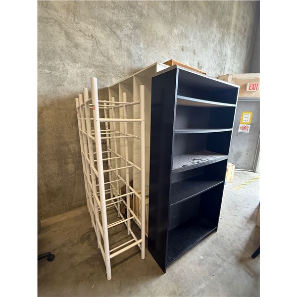 L1 - 4-Pcs Lot: 2-Pcs White Multi-Shelf Cabinets (W48"), Black (W37"), Multi-Tier Cubby Unit (W44")