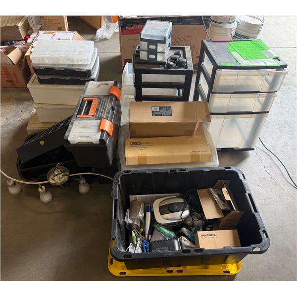 L1 - Uline Hand Truck, 2 New Humidity Controllers, Mixed Gadgets (As-is), and Group of Organizers 7 
