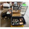 Image 1 : L1 - Uline Hand Truck, 2 New Humidity Controllers, Mixed Gadgets (As-is), and Group of Organizers 7 