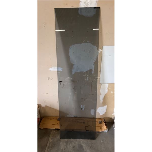 L1 - Large Smoked Framed Glass Door (Approx. 79x23") and Metallic Ceiling Components