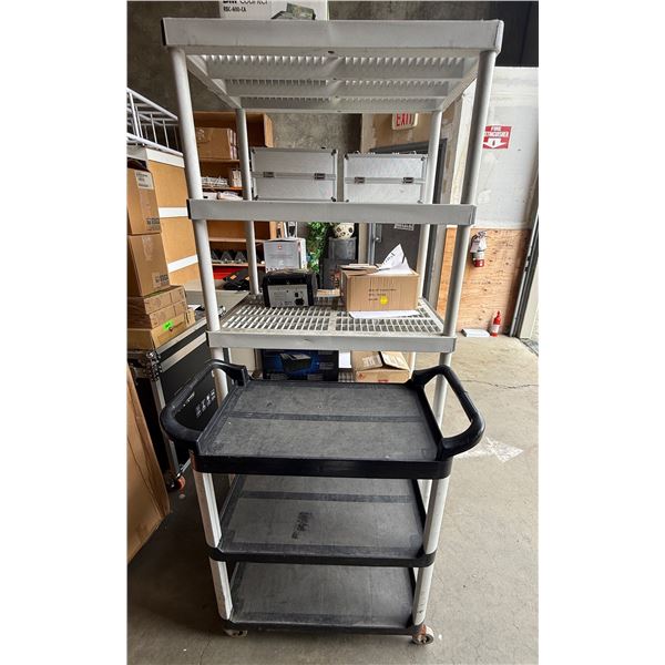 L1 - Multi-Tier Shelving Unit (72x35x23") and Rolling Service Cart
