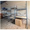 Image 1 : L1 - Metal Shelving Units, Approx. Upright 95" x Beams 48", Wooden Drawer Cabinet, Group of Fluoresc
