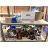 Image 1 : L1 - Assorted Fasteners, Hardware Anchors, Hydraulic Bottle Jack, and Workshop Consumables