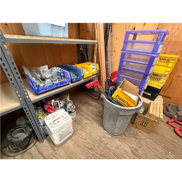 L1 - Group of Assorted Workshop Hardware, Paint and Solvents, and More Utilities