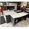 Image 1 : L1- Large L Shaped Modular Reception Desk with Hutch