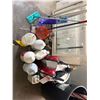 Image 3 : L1 - 2 Fire Extinguishers and Assorted Janitorial including Mops, Brooms, Cleaning Chemical Jugs, Tr