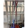 Image 4 : L1 - 2 Fire Extinguishers and Assorted Janitorial including Mops, Brooms, Cleaning Chemical Jugs, Tr