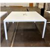 Image 3 : L3 - Group of 2  Square white tables & Desk - approx. 55x55" & 63"x 31 1/2"