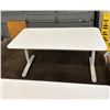 Image 4 : L3 - Group of 2  Square white tables & Desk - approx. 55x55" & 63"x 31 1/2"
