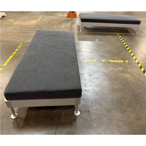 L3 - Group of 2 IKEA Sofa Bench Gunnared Medium Gray - approx. 79" x 32" each (some Stains)