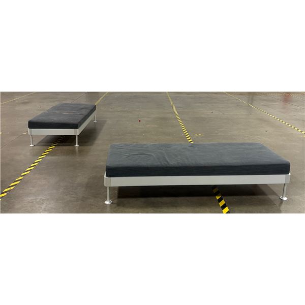 L3 - Group of 2 IKEA Sofa Bench Gunnared Medium Gray - approx. 79" x 32" each (some Stains)