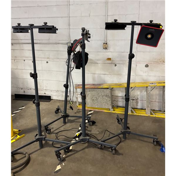 L3 - Group of 4 Scangrip Telescopic Mobile Wheel Stands for Work Lights