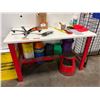 Image 1 : L3 -  Red Metal Frame Workbench - approx. 60" x 30" x 3ft (Content is not included)