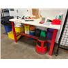 Image 2 : L3 -  Red Metal Frame Workbench - approx. 60" x 30" x 3ft (Content is not included)