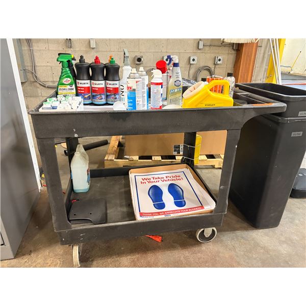 L3 - Black Cart & Contents - includes Wurth Car Wax Products / Turtle Wax Cleaning Supplies & More