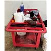 Image 1 : L3 - Red Cart & Content - includes Car Waterless Wash RENU/ Cleaning Brushes & Buckets