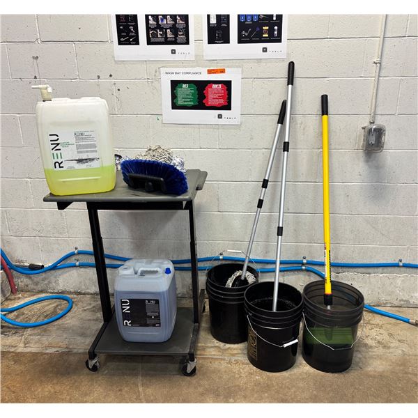 L3 - Mobile Car Detailing Workstation Lot - includes Utility Cart / Buckets / Soap Solution / Extend