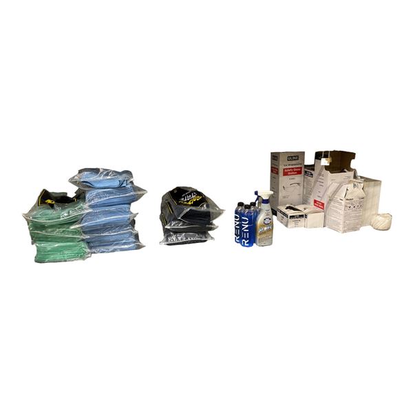 L3 - NEW Car Detailing Cleaning Supplies Group Lot - includes Golden State Microfiber Cloths / RENU 