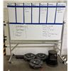 Image 1 : L3 - Double-Side Mobile Rolling Whiteboard & Group of 3 Container Dollies