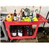 Image 1 : L3 - Red Mobile Car Detailing Station- includes Cart / Large Group of RENU Interior & Spray Wax / RE