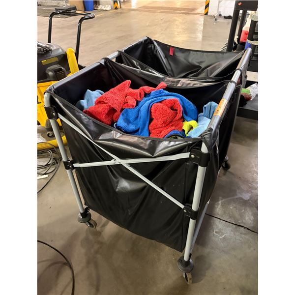 L3 - Rubbermaid Commercial Collapsible 2-Basket Truck w/ Microfiber Cloths - R.V. $336