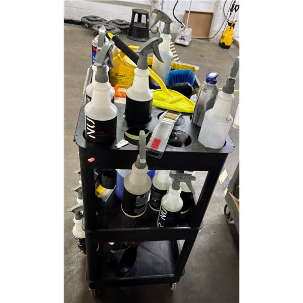 L3 - 3-Tier Mobile Car Detailing "Pre-Soak" Station - includes RENU Cleaners Spray Bottles (Mostly E